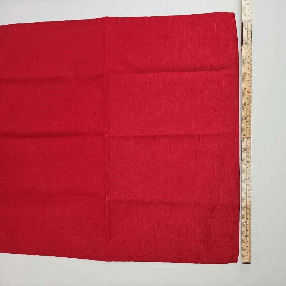 Set of 5 Red Cotton Cloth Dinner Napkins Solid Holiday Table Linens 17x17